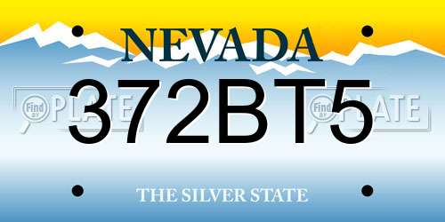 372BT5 Nevada License Plate
