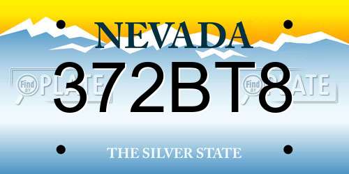 372BT8 Nevada License Plate