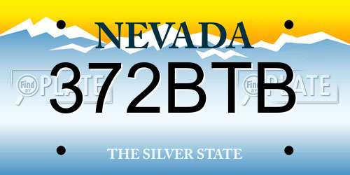 372BTB Nevada License Plate