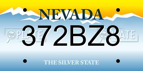 372BZ8 Nevada License Plate