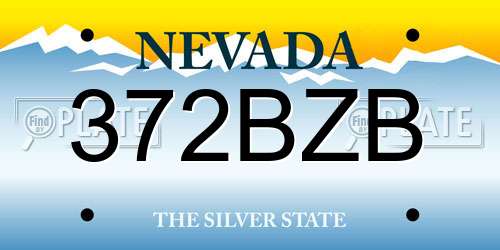 372BZB Nevada License Plate
