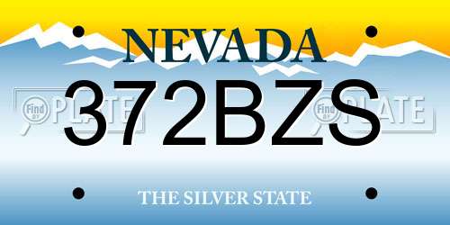 372BZS Nevada License Plate