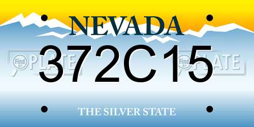 372C15 Nevada License Plate