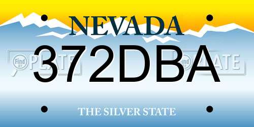 372DBA Nevada License Plate