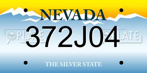 372J04 Nevada License Plate