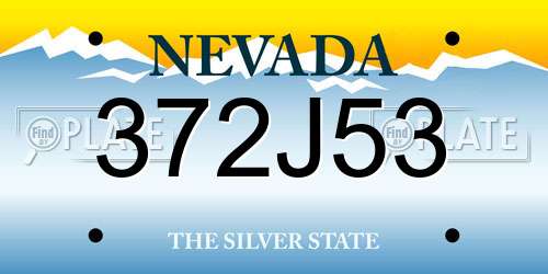 372J53 Nevada License Plate