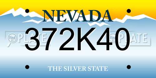 372K40 Nevada License Plate