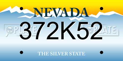 372K52 Nevada License Plate