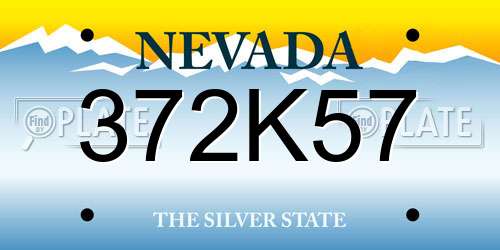 372K57 Nevada License Plate