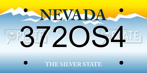 372OS4 Nevada License Plate