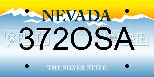 372OSA Nevada License Plate