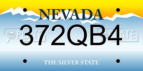 372QB4 Nevada License Plate