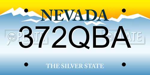 372QBA Nevada License Plate