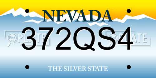 372QS4 Nevada License Plate