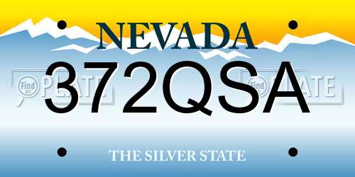 372QSA Nevada License Plate