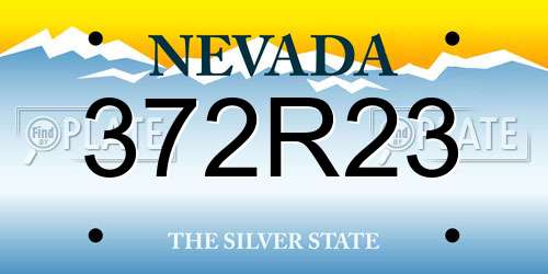 372R23 Nevada License Plate