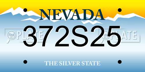 372S25 Nevada License Plate