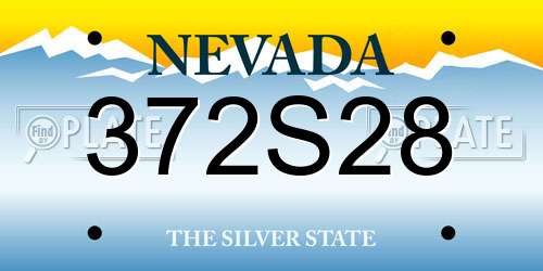 372S28 Nevada License Plate