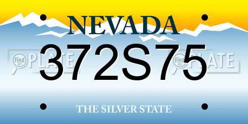 372S75 Nevada License Plate