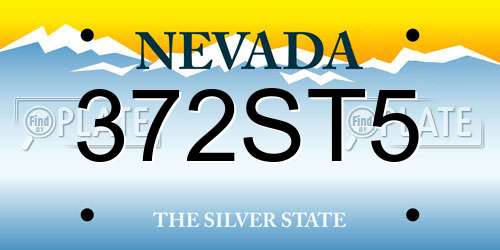 372ST5 Nevada License Plate