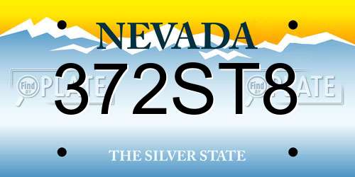 372ST8 Nevada License Plate