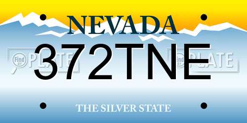 372TNE Nevada License Plate