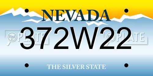 372W22 Nevada License Plate