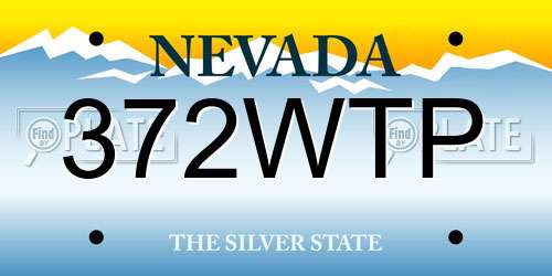 372WTP Nevada License Plate
