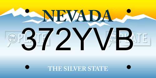 372YVB Nevada License Plate