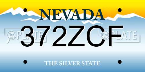 372ZCF Nevada License Plate