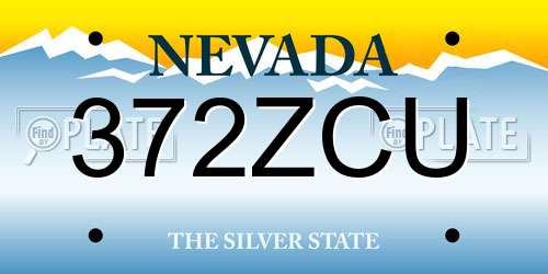 372ZCU Nevada License Plate