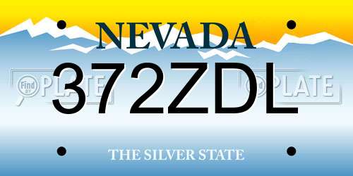 372ZDL Nevada License Plate