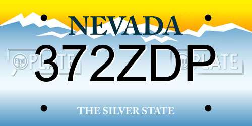 372ZDP Nevada License Plate