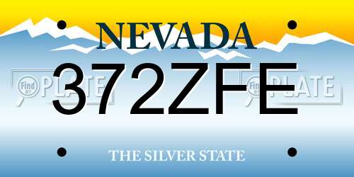 372ZFE Nevada License Plate