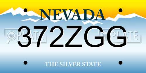 372ZGG Nevada License Plate