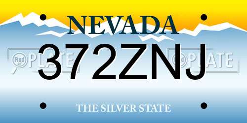 372ZNJ Nevada License Plate