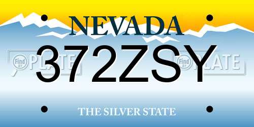 372ZSY Nevada License Plate
