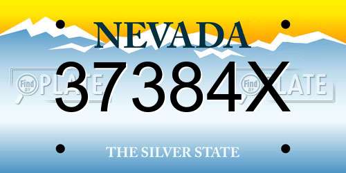 37384X Nevada License Plate