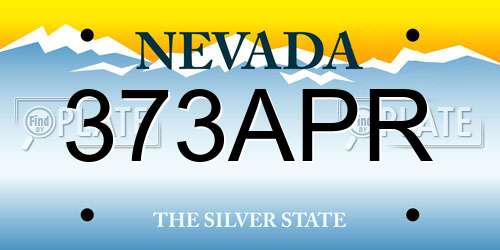 373APR Nevada License Plate