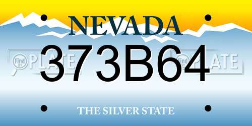373B64 Nevada License Plate