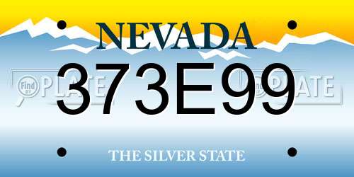 373E99 Nevada License Plate
