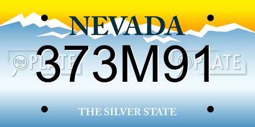 373M91 Nevada License Plate