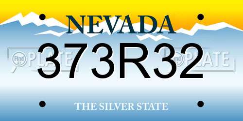 373R32 Nevada License Plate