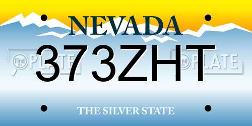 373ZHT Nevada License Plate