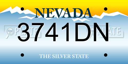 3741DN Nevada License Plate