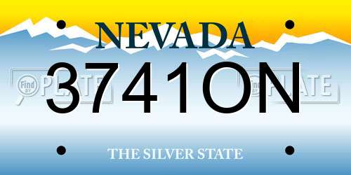 3741ON Nevada License Plate