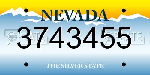 3743455 Nevada License Plate