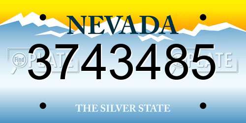 3743485 Nevada License Plate