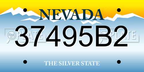 37495B2 Nevada License Plate