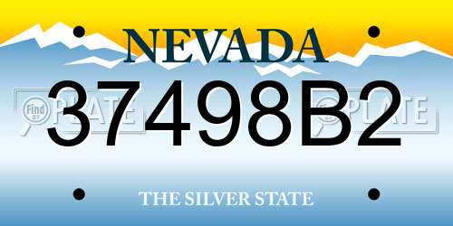 37498B2 Nevada License Plate